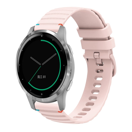For Garmin Active S Wavy Dotted Stitched 18mm Silicone Watch Band(Rose Pink) by bashfashion