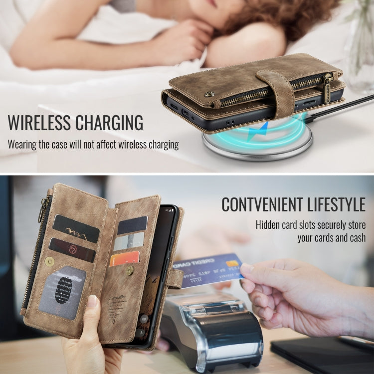 For Google Pixel 10 / 10 Pro / 9 CaseMe C30 Card Slots Zipper Wallet Leather Phone Case(Brown) by CaseMe