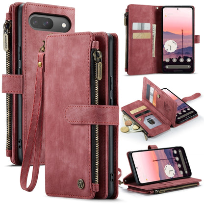 For Google Pixel 10 / 10 Pro / 9 CaseMe C30 Card Slots Zipper Wallet Leather Phone Case(Wine Red) by CaseMe