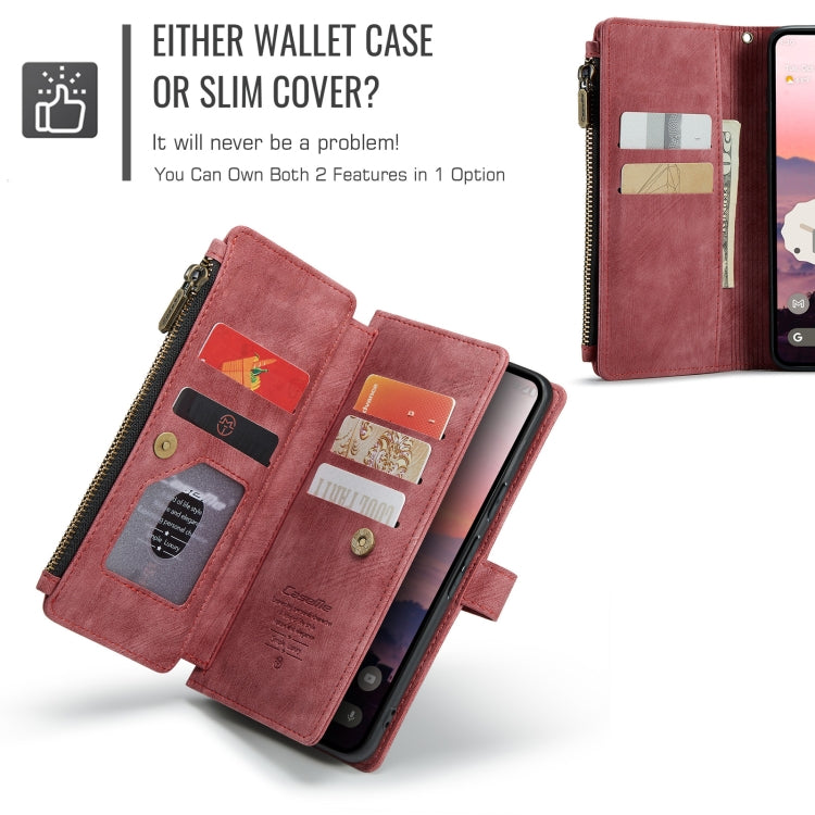 For Google Pixel 10 / 10 Pro / 9 CaseMe C30 Card Slots Zipper Wallet Leather Phone Case(Wine Red) by CaseMe