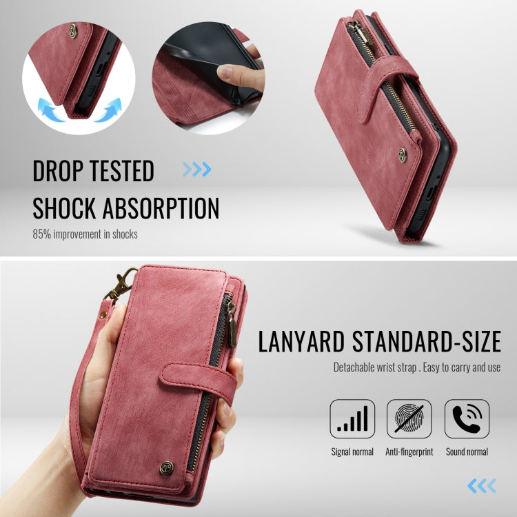 For Google Pixel 10 / 10 Pro / 9 CaseMe C30 Card Slots Zipper Wallet Leather Phone Case(Wine Red) by CaseMe
