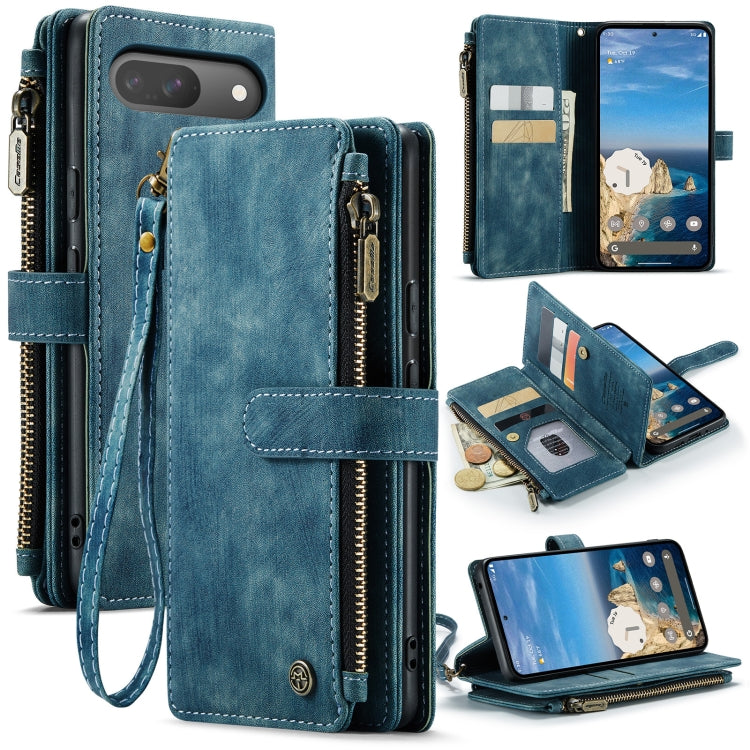 For Google Pixel 10 / 10 Pro / 9 CaseMe C30 Card Slots Zipper Wallet Leather Phone Case(Blue) by CaseMe