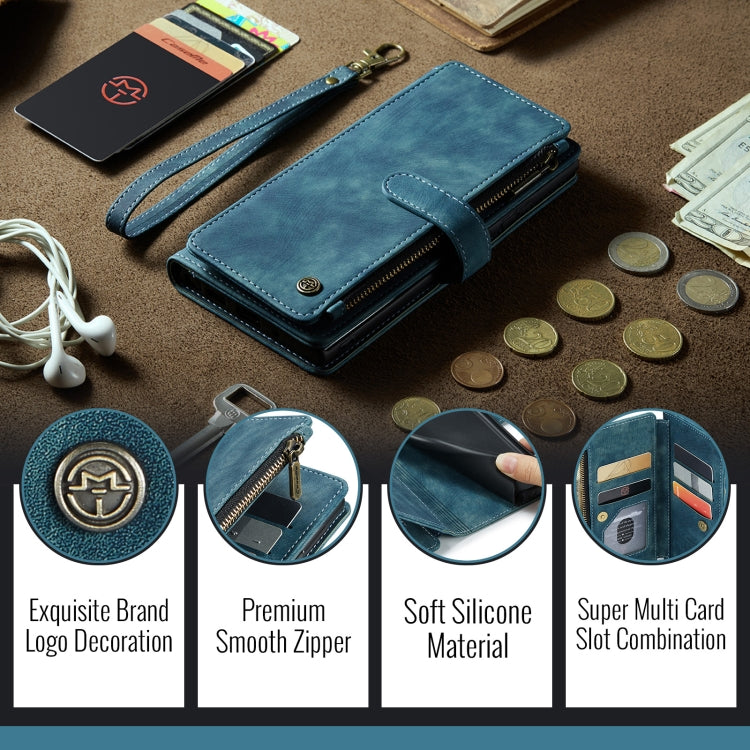 For Google Pixel 10 / 10 Pro / 9 CaseMe C30 Card Slots Zipper Wallet Leather Phone Case(Blue) by CaseMe