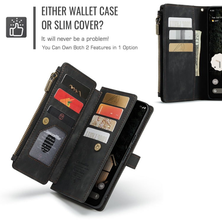 For Google Pixel 9 Pro XL / 10 Pro XL CaseMe C30 Card Slots Zipper Wallet Leather Phone Case(Black) by CaseMe