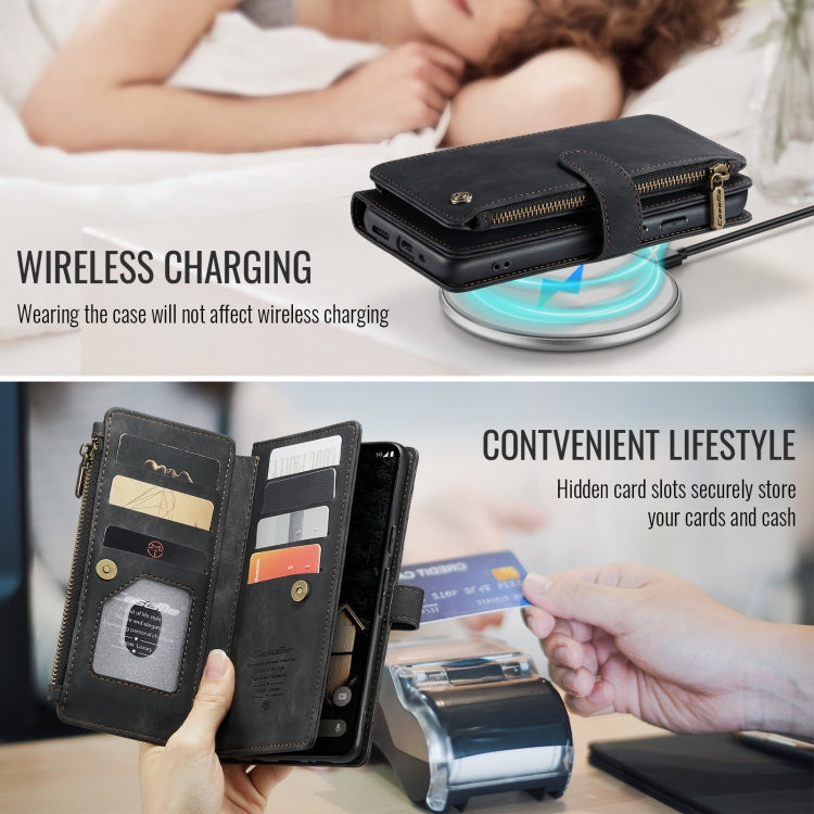 For Google Pixel 9 Pro XL / 10 Pro XL CaseMe C30 Card Slots Zipper Wallet Leather Phone Case(Black) by CaseMe