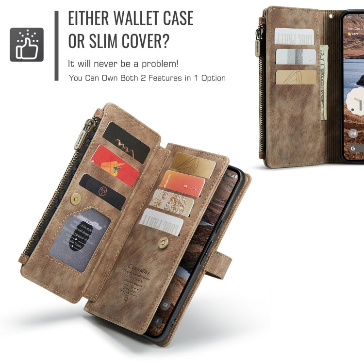 For Google Pixel 9 Pro XL / 10 Pro XL CaseMe C30 Card Slots Zipper Wallet Leather Phone Case(Brown) by CaseMe