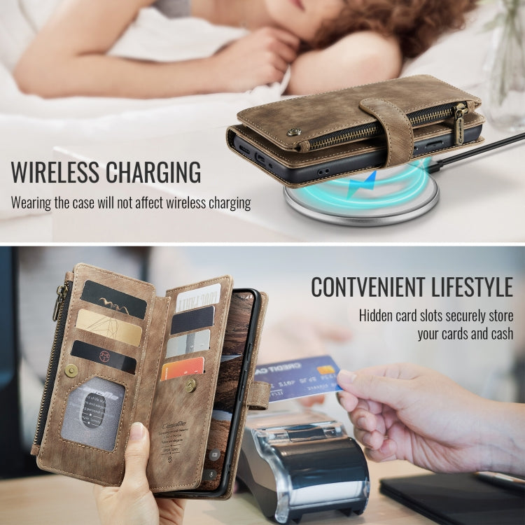 For Google Pixel 9 Pro XL / 10 Pro XL CaseMe C30 Card Slots Zipper Wallet Leather Phone Case(Brown) by CaseMe