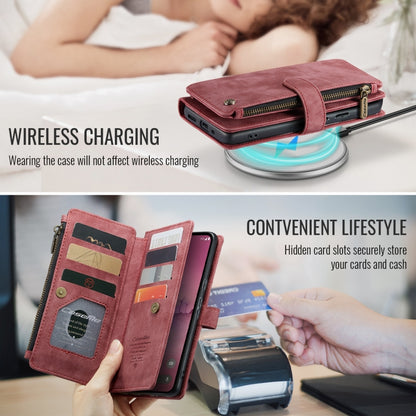 For Google Pixel 9 Pro XL / 10 Pro XL CaseMe C30 Card Slots Zipper Wallet Leather Phone Case(Wine Red) by CaseMe