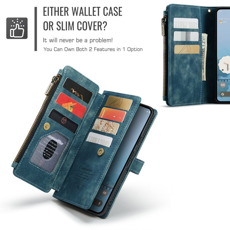 For Google Pixel 9 Pro XL / 10 Pro XL CaseMe C30 Card Slots Zipper Wallet Leather Phone Case(Blue) by CaseMe