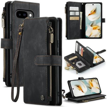 For Google Pixel 9a CaseMe C30 Card Slots Zipper Wallet Leather Phone Case(Black) by CaseMe