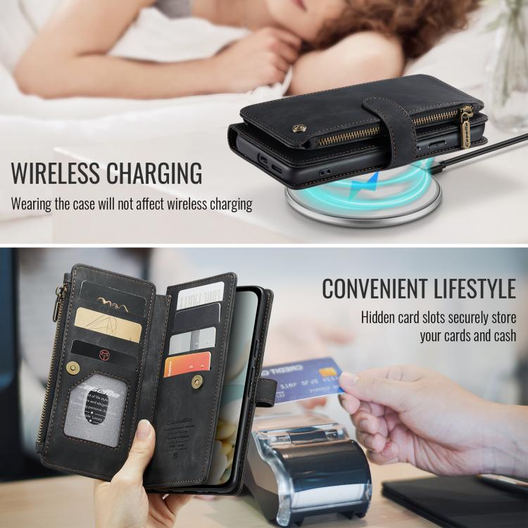 For Google Pixel 9a CaseMe C30 Card Slots Zipper Wallet Leather Phone Case(Black) by CaseMe