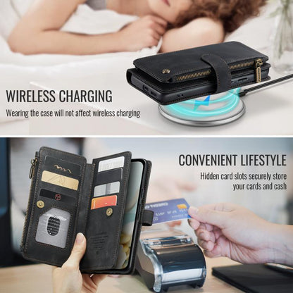 For Google Pixel 9a CaseMe C30 Card Slots Zipper Wallet Leather Phone Case(Black) by CaseMe