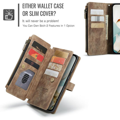 For Google Pixel 9a CaseMe C30 Card Slots Zipper Wallet Leather Phone Case(Brown) by CaseMe