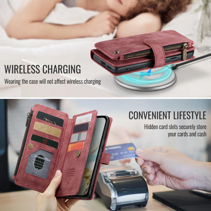 For Google Pixel 9a CaseMe C30 Card Slots Zipper Wallet Leather Phone Case(Wine Red) by CaseMe