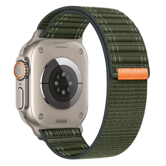 For Apple Watch Ultra 2 49mm Sea Wave Nylon Hook and Loop Fastener Watch Band(Army Green) by bashfashion