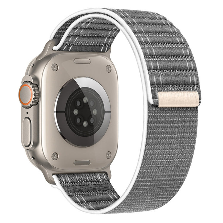 For Apple Watch Ultra 49mm Sea Wave Nylon Hook and Loop Fastener Watch Band(Gray) by bashfashion