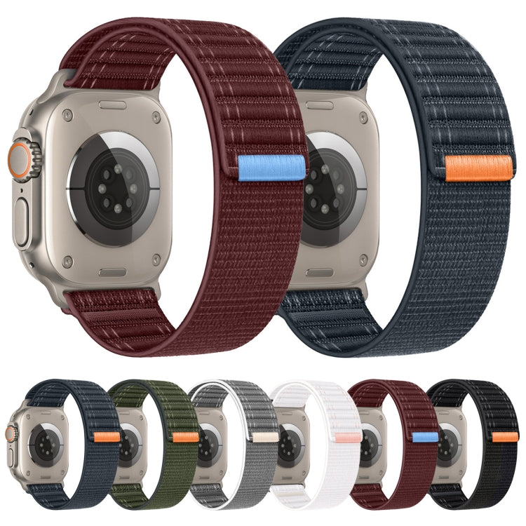 For Apple Watch Ultra 2 49mm Sea Wave Nylon Hook and Loop Fastener Watch Band(Gray) by bashfashion