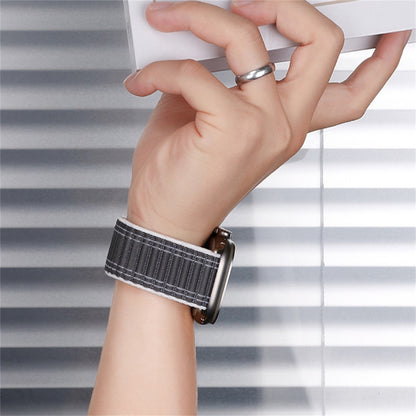 For Apple Watch Ultra 2 49mm Sea Wave Nylon Hook and Loop Fastener Watch Band(Wine Red) by bashfashion