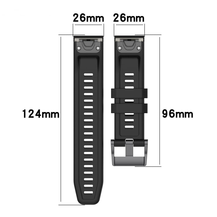 For Garmin Enduro 3 Pure Color Steel Buckle 26mm Silicone Watch Band(Dark Green) by bashfashion
