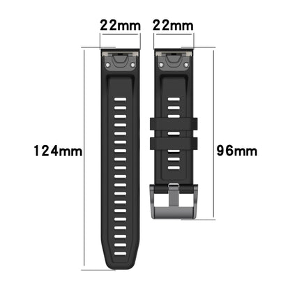 For Garmin Fenix E 47mm Pure Color Steel Buckle 22mm Silicone Watch Band(Dark Green) by bashfashion