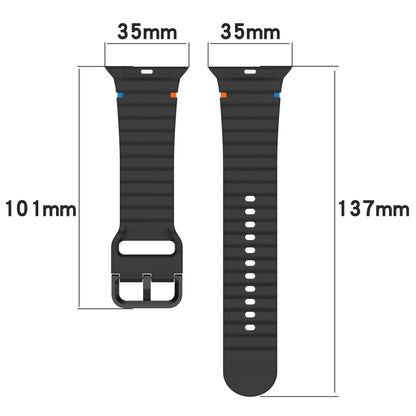 For Apple Watch Ultra 2 49mm Wavy Grain Stitched Silicone Watch Band(Gray) by bashfashion