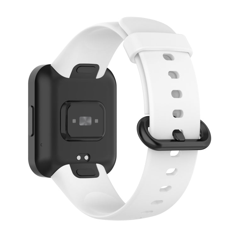 For Redmi Watch 2 Lite Solid Color Black Buckle Silicone Watch Band(White) by bashfashion