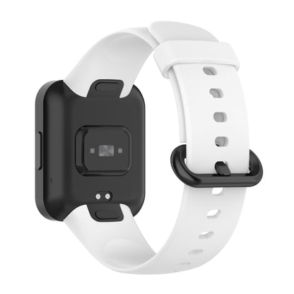 For Redmi Watch 2 Lite Solid Color Black Buckle Silicone Watch Band(White) by bashfashion