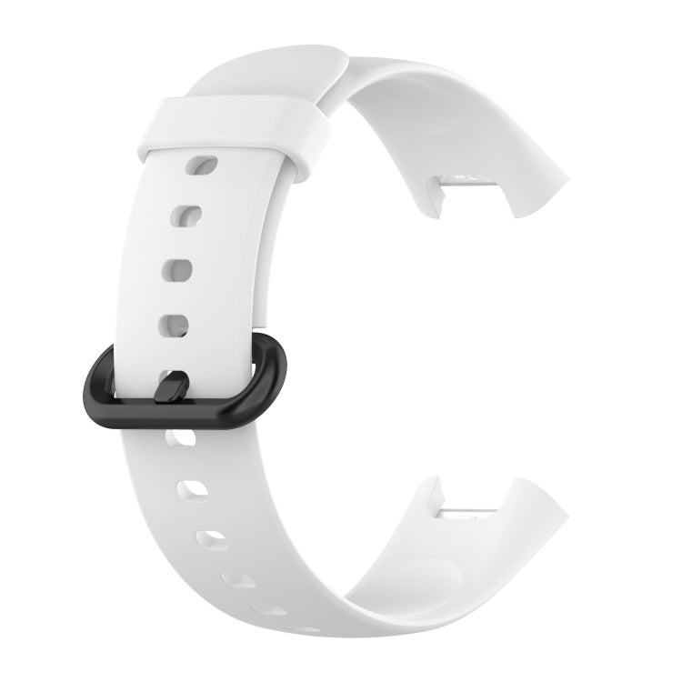 For Redmi Watch 2 Lite Solid Color Black Buckle Silicone Watch Band(White) by bashfashion