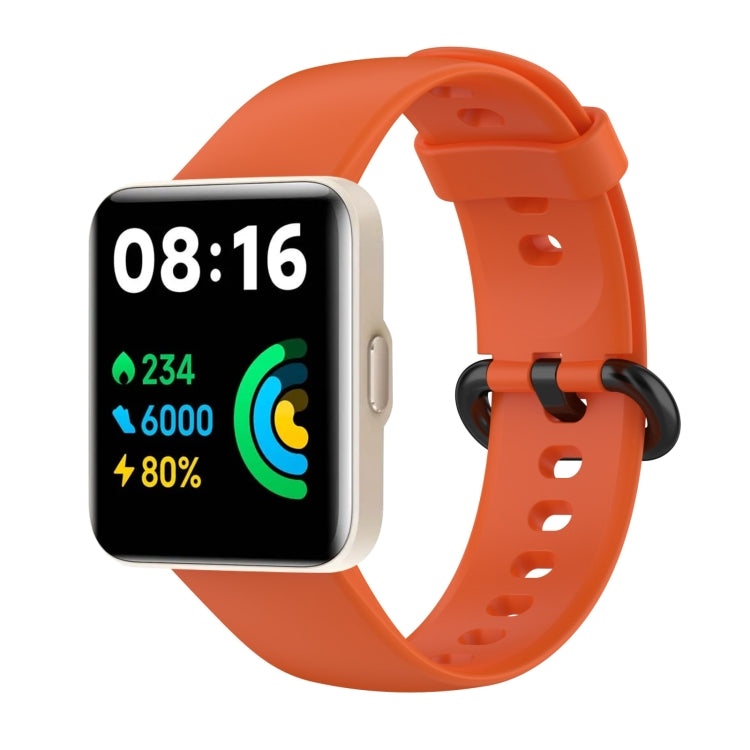 For Redmi Watch 2 Lite Solid Color Black Buckle Silicone Watch Band(Orange) by bashfashion