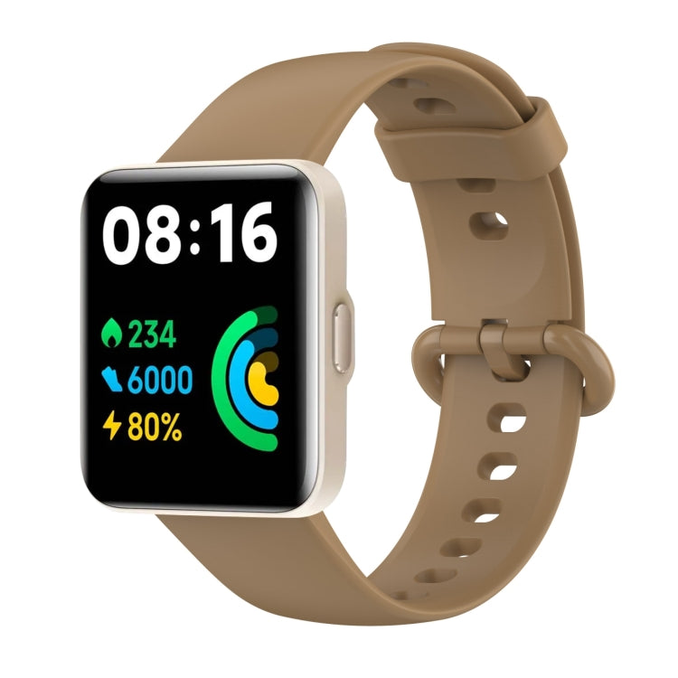 For Redmi Watch 2 Lite Solid Color Black Buckle Silicone Watch Band(Coffee) by bashfashion