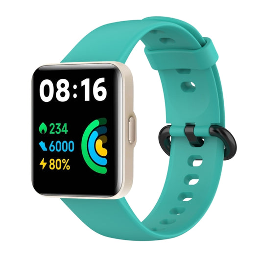 For Redmi Watch 2 Lite Solid Color Black Buckle Silicone Watch Band(Teal Green) by bashfashion
