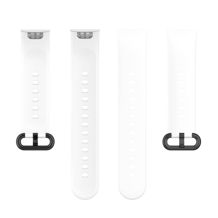 For Redmi Horloge 2 Solid Color Black Steel Buckle Silicone Watch Band(White) by bashfashion