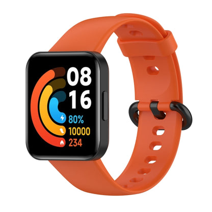 For Redmi Horloge 2 Solid Color Black Steel Buckle Silicone Watch Band(Orange) by bashfashion
