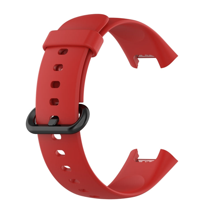 For Redmi Horloge 2 Solid Color Black Steel Buckle Silicone Watch Band(Red) by bashfashion