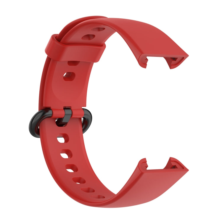 For Redmi Horloge 2 Solid Color Black Steel Buckle Silicone Watch Band(Red) by bashfashion