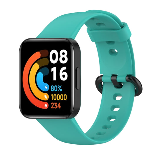 For Redmi Horloge 2 Solid Color Black Steel Buckle Silicone Watch Band(Teal Green) by bashfashion