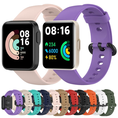 For Redmi Watch 2 Lite Solid Color Black Buckle Silicone Watch Band(Red) by bashfashion