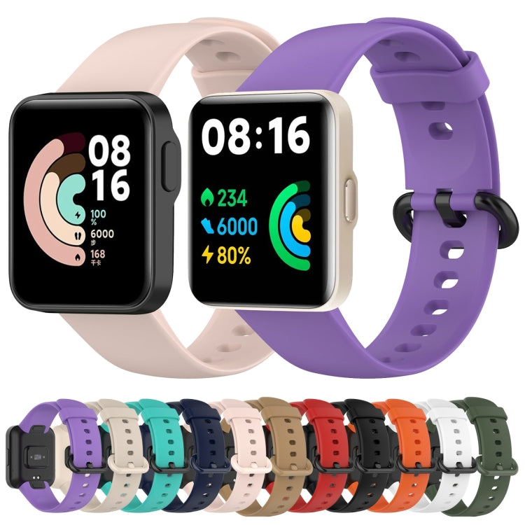 For Redmi Watch 2 Lite Solid Color Black Buckle Silicone Watch Band(Light Pink) by bashfashion