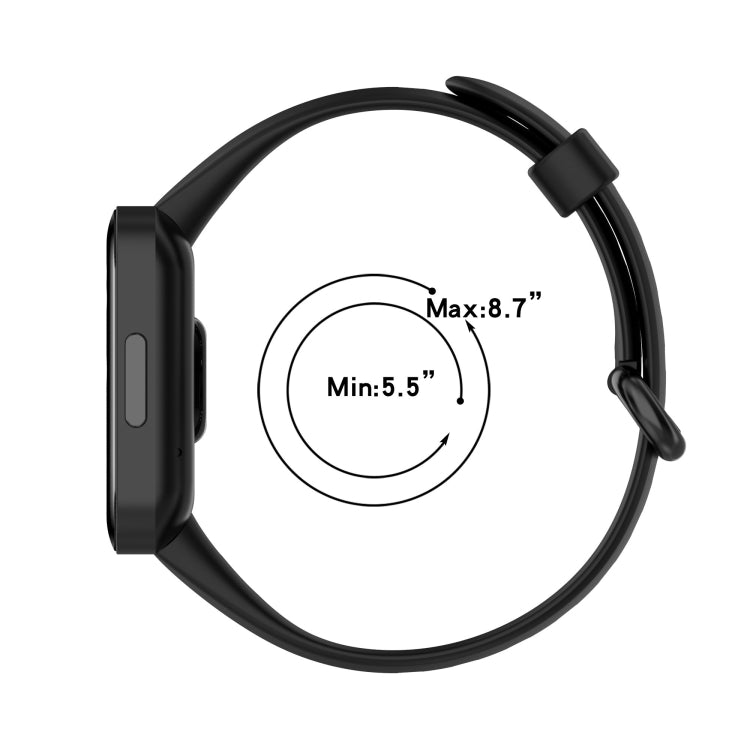 For Redmi Watch 2 Lite Solid Color Black Buckle Silicone Watch Band(Black) by bashfashion
