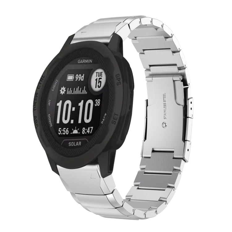 For Garmin Instinct 2X Solar Tortoise Shell 26mm Stainless Steel Watch Band(Sliver) by bashfashion