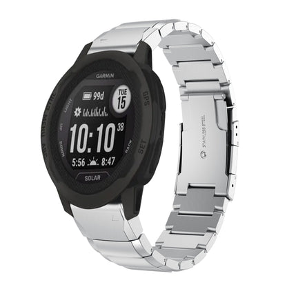 For Garmin Instinct 2X Solar Tortoise Shell 26mm Stainless Steel Watch Band(Sliver) by bashfashion