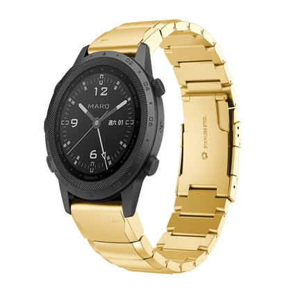 For Garmin MARQ Commander Tortoise Shell 22mm Stainless Steel Watch Band(Gold) by bashfashion