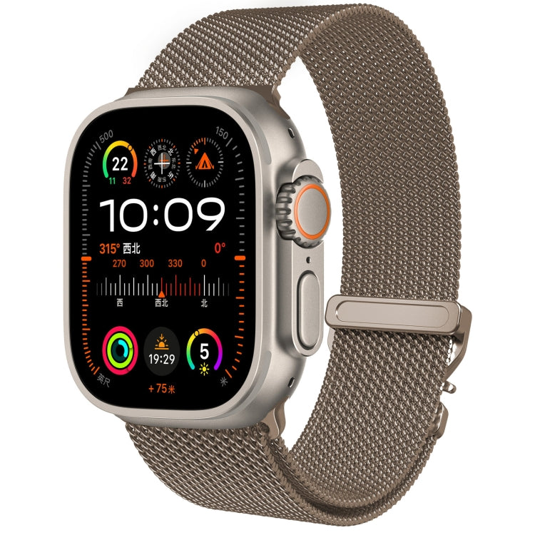 For Apple Watch 10 46mm Mech Milan Metal Mesh Watch Band(Titanium Gold) by bashfashion
