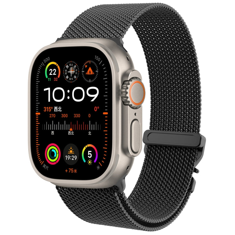 For Apple Watch 10 42mm Mech Milan Metal Mesh Watch Band(Black) by bashfashion