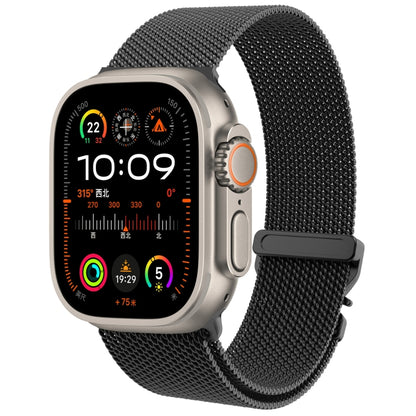 For Apple Watch 10 42mm Mech Milan Metal Mesh Watch Band(Black) by bashfashion