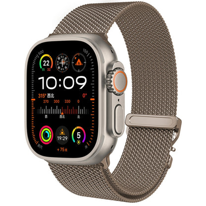 For Apple Watch 10 42mm Mech Milan Metal Mesh Watch Band(Guangfang Gold) by bashfashion