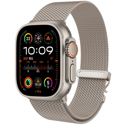 For Apple Watch 10 42mm Mech Milan Metal Mesh Watch Band(Titanium) by bashfashion