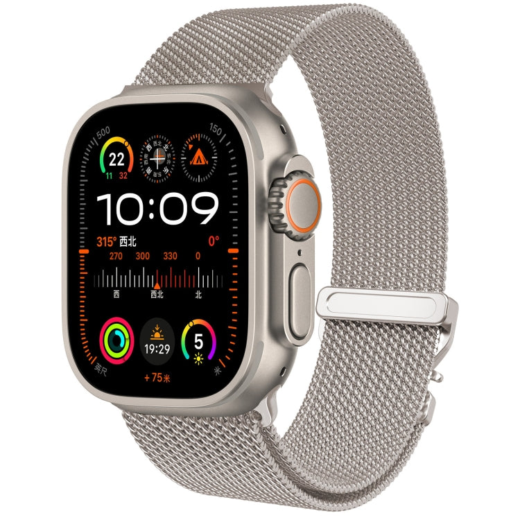 For Apple Watch 10 42mm Mech Milan Metal Mesh Watch Band(Starlight) by bashfashion