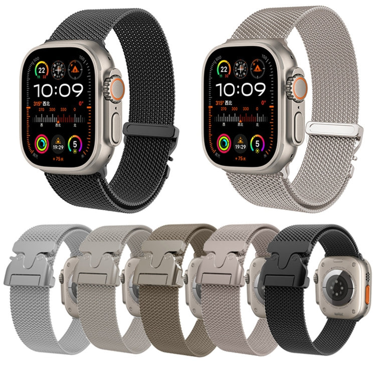 For Apple Watch 10 42mm Mech Milan Metal Mesh Watch Band(Starlight) by bashfashion