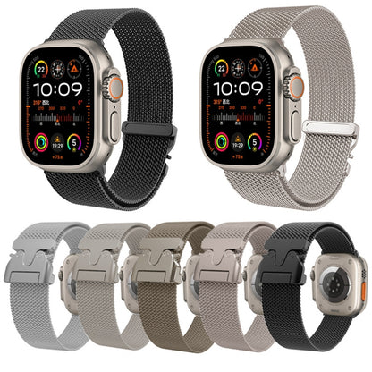 For Apple Watch 10 42mm Mech Milan Metal Mesh Watch Band(Starlight) by bashfashion